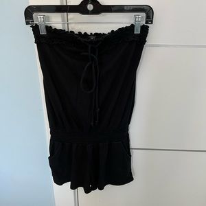 Extra small express black strapless romper